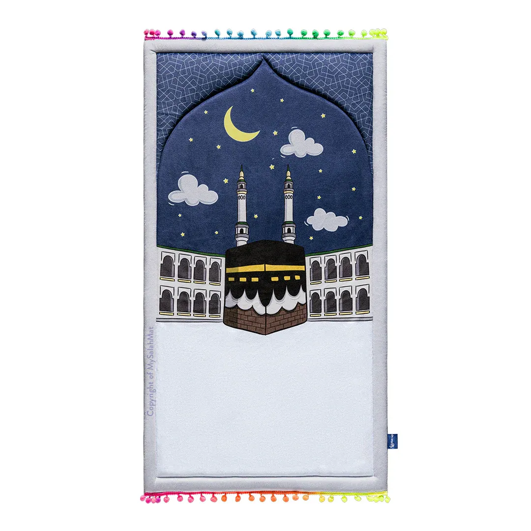 Tapis_de_prière_rembourré_-_Urban_Rugs_-_Enfant_-_Gris_ardoise_et_Bleu_foncé_avec_motif_d'une_nuit_à_la_mecque_-_K-M-9.2_01